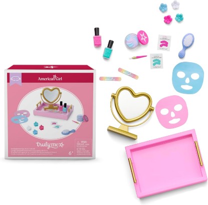 Picture of American Girl Truly Me, 18-inch Doll Playsets, Best Sleepover Ever! Spa Set, Self-Care Accessories, Ages 6+