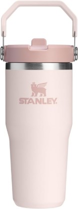 Picture of STANLEY IceFlow 2.0 Flip Straw Tumbler, 14 oz, Rose Quartz | Easy Carry Handle | Twist On Lid and Flip Up Straw | Leak Resistant Water Bottle | Insulated Stainless Steel | BPA-Free Recycled Claim Standard Blended