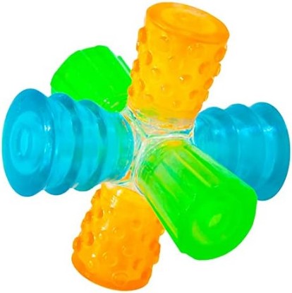 Picture of Outward Hound Triple Jack Interactive Multi-Squeak Dog Toy, 4.9" | Grunts, Squeaks & Squawks, 3 Unique Textures, Unpredictable Bounce, Indoor Outdoor, Moderate Chewers, Dogs & Puppies