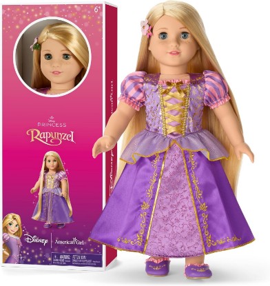 Picture of American Girl Disney, Rapunzel, 18-inch Doll, Long Golden-Blonde Hair, Blue-Green Eyes, Includes Hair Clip, Ages 6+