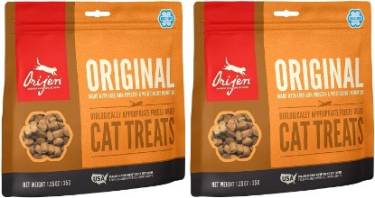Picture of ORIJEN 2 Pack of Original Cat Treats, 1.25 Ounces Each, Freeze-Dried, Grain-Free, Made in The USA