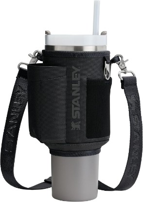 Picture of STANLEY All Day Quencher Carry All for 40 oz Tumbler with Handle | Crossbody Bag with Phone Holder Pocket, Card Sleeve & Detachable Strap | Water Bottle Carrier Bag | BPA-Free | Black