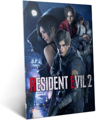 Picture of Displate Metal Poster Resident Evil 2 Remake Size M | Wall-safe magnetic mounting, no drilling or tools. Easy to mount, artwork, wall decor home living room, bedrooms, offices.
