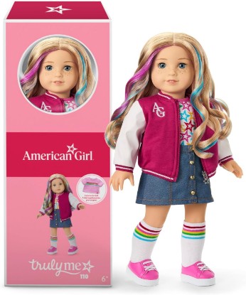 Picture of American Girl Truly Me 18-inch Doll #110 with Blue Eyes, Wavy Blonde Hair, Light Skin with Freckles, for Ages 6+
