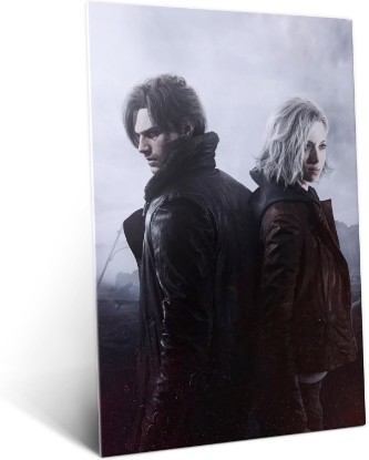 Picture of Displate Metal Poster Resident Evil Two Paths Intertwined Wall Art M | Wall-safe magnetic mounting, no drilling or tools. Easy to mount, artwork, wall decor home living room, bedrooms, offices.