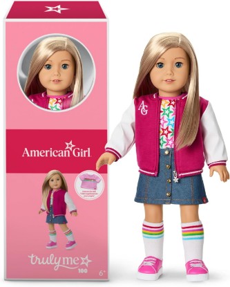 Picture of American Girl Truly Me 18-inch Doll #100 with Dark-Blue Eyes, Straight Blonde Hair, Light-to-Medium Skin, for Ages 6+