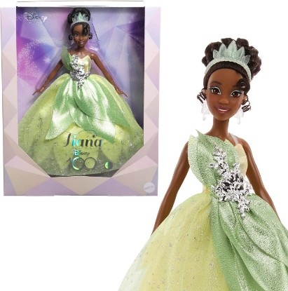 Picture of Mattel Disney Princess Toys, Collector Tiana Doll Celebrating Disney 100 Years of Wonder, Inspired by the Movie The Princess & The Frog