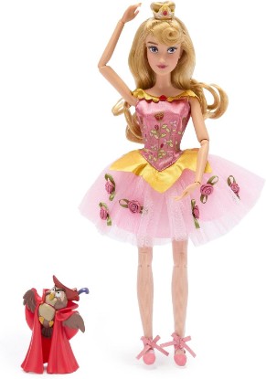 Picture of Disney Store Official Princess Ballet Doll - 11 Inch Aurora Ballerina Doll - Includes Brush with Molded Details, 2 Tutu Outfits, Accessories and Owl Figure - Disney Princess Toys for Girls