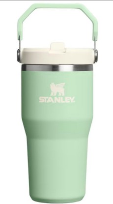 Picture of STANLEY IceFlow Flip Straw Tumbler with Handle 20 oz | Twist On Lid and Flip Up Straw | Leak Resistant Water Bottle | Insulated Stainless Steel |BPA-Free | Pistachio Green