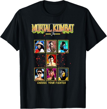 Picture of Mortal Kombat Choose Your Fighter Arcade Screen Video Game T-Shirt