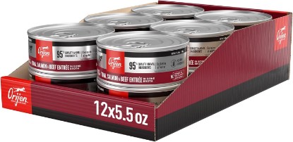 Picture of ORIJEN Pate Wet Cat Food Tuna Salmon & Beef Entrée 5.5oz Cans (12 ct.) | WHOLEPREY Ingredients, Grain Free, Essential Nutrients