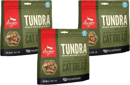 Picture of ORIJEN 3 Pack of Tundra Cat Treats, 1.25 Ounces Each, Freeze-Dried, Grain-Free, Made in The USA