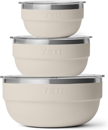 Picture of YETI Nestable Standard Food Storage Bowl Set, (1) 1 QT, (1) 2 QT, and (1) 4.5 QT, Cape Taupe