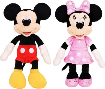 Picture of Disney Junior Mickey Mouse and Minnie Mouse Beanbag Plushie 2-Pack Stuffed Animals, Kids Toys for Ages 2 Up by Just Play