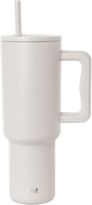 Picture of Simple Modern 40 oz Trek Tumbler with Handle and Straw Lid | Cup Holder Friendly Insulated Stainless Steel Travel Mug | Almond Birch | Trek Tumbler, Travel Mug | Insulated Water Bottle, Cupholder Friendly, Stainless Steel Cup | Almond Birch