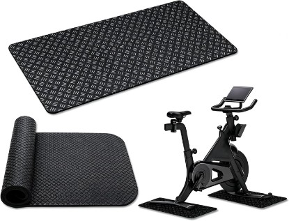 Picture of 2PCS Exercise Bike Mat for adidas C-16 Bike 2018 – 2021, Double-Sided Silicone Stationary Bike Floor Mats, Shock Absorbing Noise Reduction Floor Protection | Flexible split layout for compact workout spaces, wipe-clean surface, durable construction for repeated daily indoor use