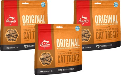 Picture of ORIJEN 3 Pack of Original Cat Treats, 1.25 Ounces Each, Freeze-Dried, Grain-Free, Made in The USA