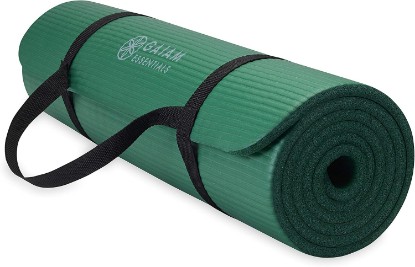 Picture of Gaiam Thick Yoga Mat, Exercise & Fitness Mat with Easy-Cinch Carrying Strap | Non-Slip NBR Foam | Joint Cushioning | Yoga, Pilates, Fitness & Floor Workouts | 72"L x 24"W