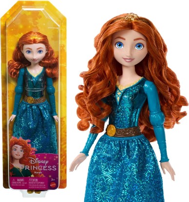 Picture of Mattel Disney Princess Merida Fashion Doll in Signature Look | Sparkling Fashion with Removable Skirt, Tiara & Shoes, Posable & Collectible, Inspired by Disney Pixar Brave Movie
