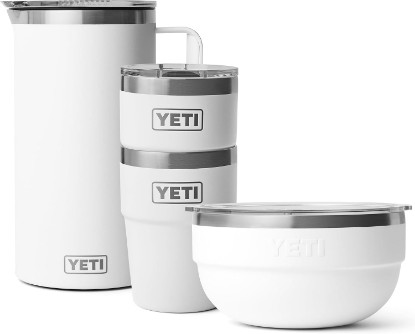 Picture of YETI Rambler (2) 16 oz Stackable Tumbler, 2 Quart Bowl, 64 oz Pitcher with MagSlider Lid, White