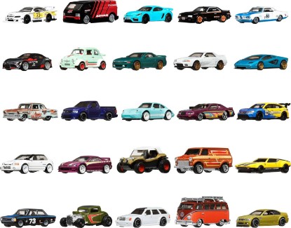 Picture of Hot Wheels Boulevard 25-Car Factory Set, 25 Premium 1:64 Scale Die-Cast, Metal/Metal Body & Chassis, RealRiders Tires