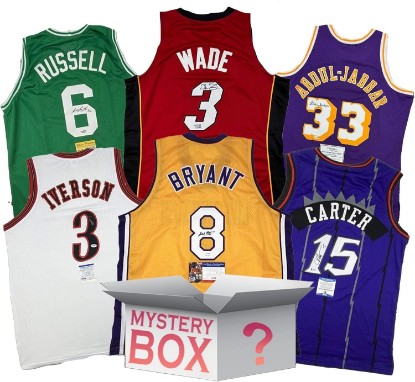 Picture of Hall of Famers Autographed/Signed Basketball Jersey Mystery Box with JSA, PSA, Beckett or Fanatics COA