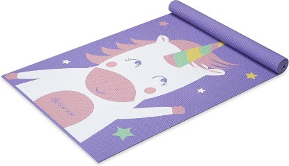 Picture of Gaiam Kids Printed Yoga Mat, Non-Toxic, Fun Design, 3mm | Ages 5-8 | Textured Non-Slip Surface | 6P-Free PVC | 60"L x 24"W | Downloadable Kids Yoga Class