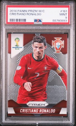 Picture of Cristiano Ronaldo 2014 Prizm World Cup PSA 9 | Cert. #88760893, Prizm World Cup Set, Card #161, Mint Grade, Slabbed For Protection, Portugal Cristiano Ronaldo