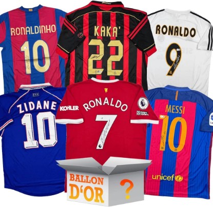 Picture of Ballon d'Or Autographed/Signed Jersey Mystery Box with PSA JSA or Beckett COA