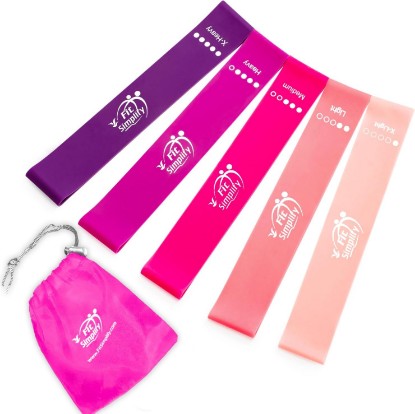 Picture of Fit Simplify Resistance Loop Exercise Bands with Instruction Guide and Carry Bag, Set of 5