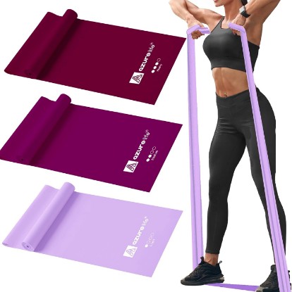 Picture of A AZURELIFE Resistance Bands,Professional Long Non-Latex Elastic Stretch Bands,Exercise Bands for Physical Therapy, Yoga, Pilates, Rehab, at-Home or The Gym Workouts, Strength Training
