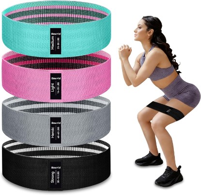 Picture of Resistance Bands for Working Out, 4 Levels Exercise Bands for Women & Men, Elastic Workout Band for Physical Therapy, Fabric Booty Band for Gym, Yoga, Pilates, Leg Training