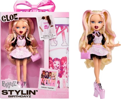 Picture of Bratz Stylin’ Birthdayz Cloe Fashion Doll with Customizable T-Shirt for You and Accessories