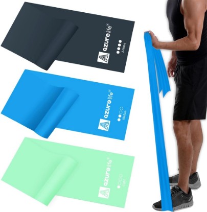 Picture of A AZURELIFE Resistance Bands,Professional Long Non-Latex Elastic Stretch Bands,Exercise Bands for Physical Therapy, Yoga, Pilates, Rehab, at-Home or The Gym Workouts, Strength Training