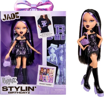 Picture of Bratz Stylin’ Birthdayz Jade Fashion Doll with Customizable T-Shirt for You and Accessories