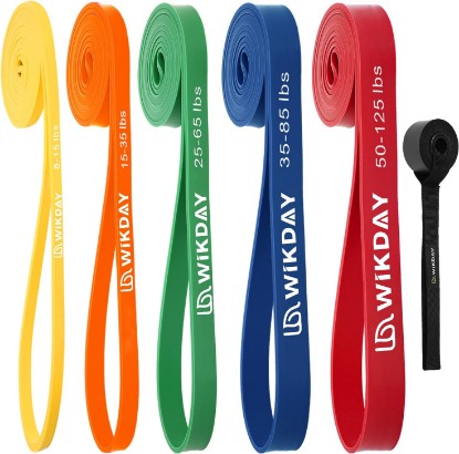 Picture of WIKDAY Resistance Bands for Working Out with Door Anchor | Pull Up Assistance, Exercise Elastic Bands, Thick Heavy Resistance, Body Stretching Muscle Training, Home Gym