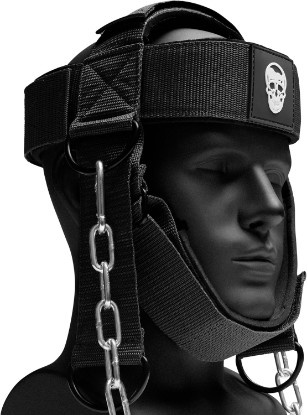 Picture of Gymreapers Neck Harness Weight Lifting - Neck Trainer Workout Equipment - Heavy Duty Stainless Steel Chain, Adjustable Neoprene Head Strap, Exercise Equipment for Strength & Pain Relief