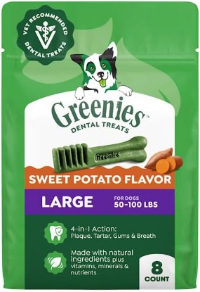 Picture of Greenies Dental Bone Dog Treat Sweet Potato Large 12oz