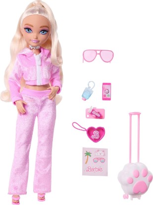 Picture of Barbie Dream Besties Weekend Getaway Malibu Doll and Accessores | Fashion Doll with Removable Fashions & 7 Travel Themed Accessories