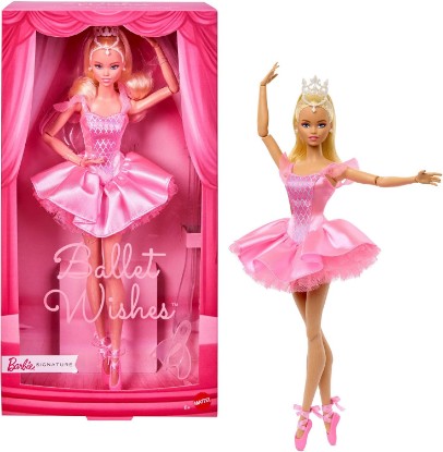 Picture of Barbie Signature Ballet Wishes Blonde Hair Doll with Pink Tutu | Collectible Fashion Doll in Satiny, with Pink Tutu and Giftable Packaging