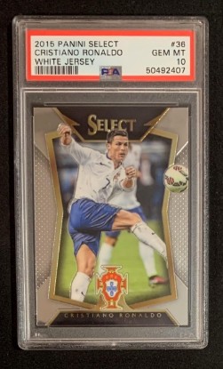 Picture of Cristiano Ronaldo 2015 Soccer Card #36 | PSA 10 Gem Mint (Cert #50492407) | Authenticated & Professionally Graded Soccer Trading Card Binder by Powers Sports Memorabilia
