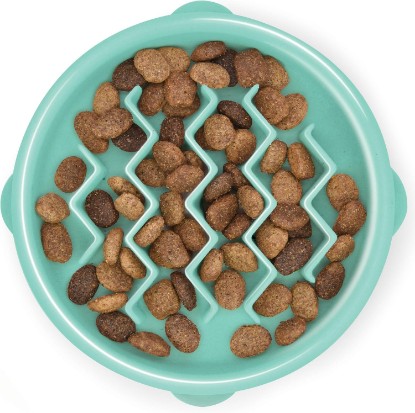 Picture of Outward Hound Fun Feeder Slo Bowl Dog Slow Feeder, Wave, Mint, 5.8" | Slows Fast Eaters, Can Aid Digestion, Holds 3/4 Cup Dry or Wet Food, Non-Slip Base, No BPA, Small Dogs, Puppies & Cats