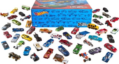 Picture of Hot Wheels Toy Cars & Trucks, 50-Pack of 1:64 Scale Vehicles, Individually Packaged (Styles May Vary) (Amazon Exclusive) | Set of 50 Individually Packaged Toy Cars & Trucks, Instant Collection for Kids and Collectors, V6697