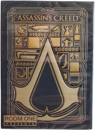 Picture of Room One Assassin's Creed Legacy Ver. II Playing Cards, Onyx Hidden Blade Edition, Poker Size Collectible Card Deck with Custom Artwork and Embossed Foil Sleeve, Black