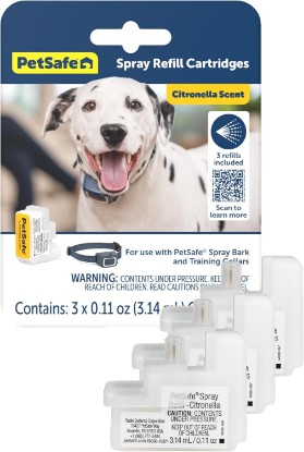 Picture of PetSafe Spray Refill - Citronella - No-Mess Replacement Cartridges Spray Dog Bark Collar Remote Training Collar - Refill Cartridge Only - 3-Pack - PAC00-16371