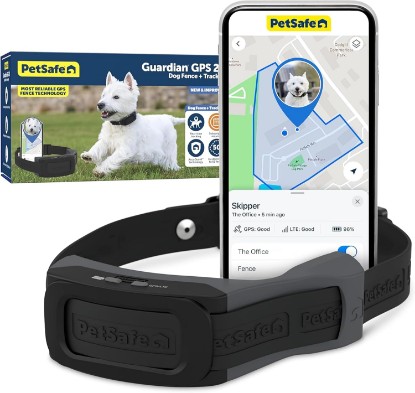 Picture of PetSafe Guardian GPS 2.0 Dog Fence + Tracking, 1/2 Acre or More | Dual-Frequency GPS Tracking, up to 50 Custom Virtual Fences via App, Rechargeable, Waterproof, Dogs 10 lb+, Neck 8-28 in