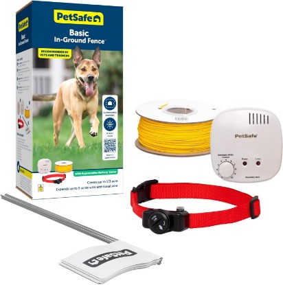 Picture of PetSafe Basic In-Ground Fence, Up to 1/3 Acre | Tone-Only Mode Plus 4 Static Levels, Includes 500 Ft Wire, Expandable up to 5 Acres, DIY Weekend Install, Pets 8lb+