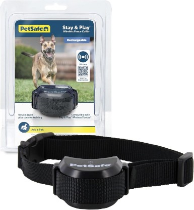 Picture of PetSafe Stay & Play Wireless Fence Rechargeable Collar | Collar Only, Replacement, Extra, Add-A-Dog, Waterproof, Tone & Static, Fits Dogs & Cats 5 Lb+, Neck 6-28 In