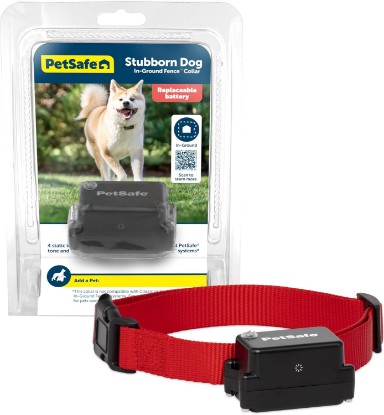 Picture of PetSafe Stubborn Dog In-Ground Fence Collar | Collar Only, Replacement, Extra, Add-A-Dog, Tone, Vibration, & Static, Waterproof, Dogs 8 lb+ Neck 6-28 in