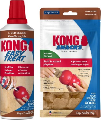 Picture of KONG Treats Combo Pack - Easy Treat Paste and Dog Snacks - Liver Flavor for Large Dogs